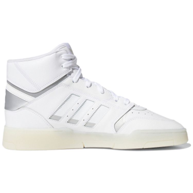 Adidas Originals Drop Step Synthetic Leather Durable Breathable Mid-Top Sneakers Unisex Sneakers White EF7140
