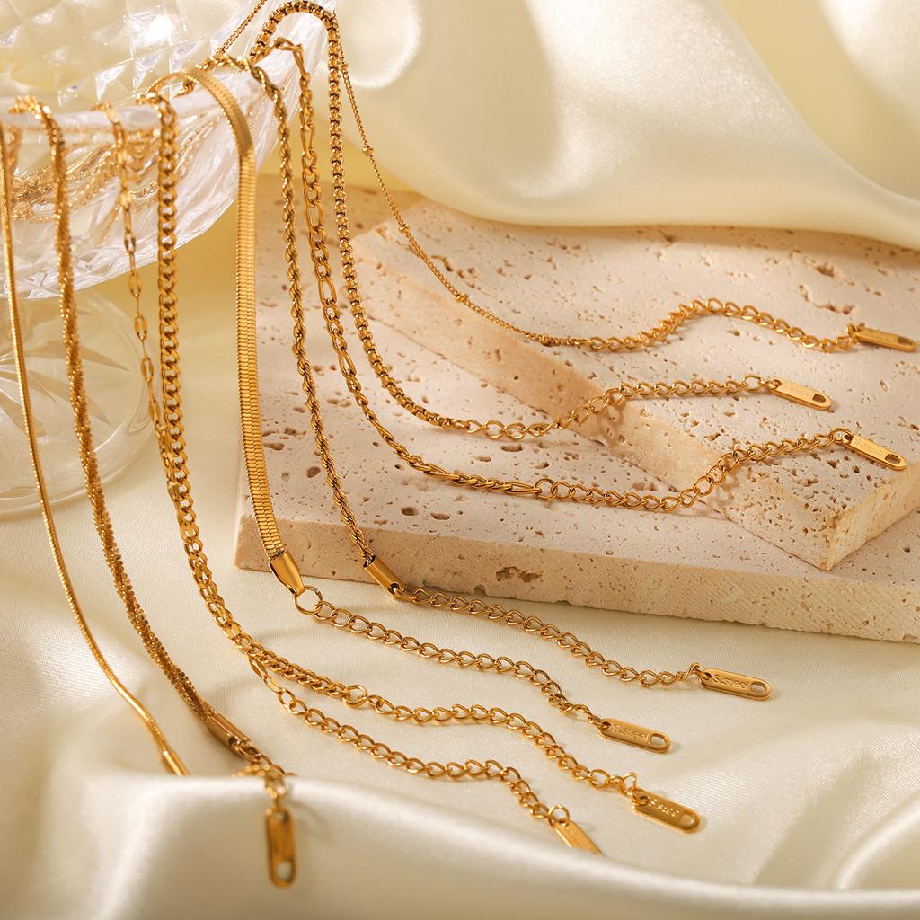 Fashion Multi Chain Bracelet Twist Blade Figaro Snake Chain Design Long Lasting Jewelry