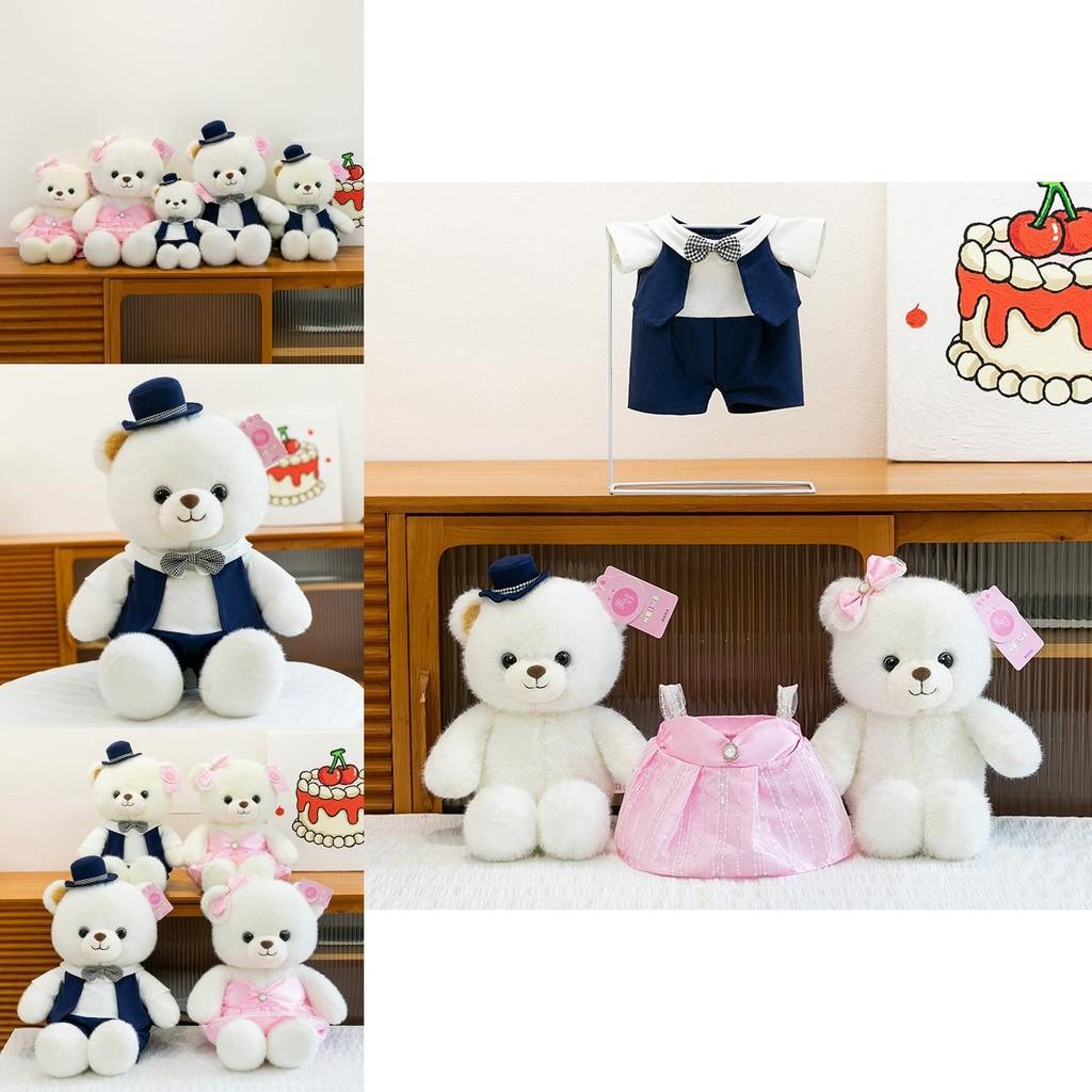 Cute Wedding Groom And Bride Teddy Bear Plush Toy Doll For Wedding Decor And Couples Gift