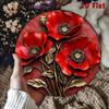 Red Poppy Metal Wall Art 2D Aluminum Sign Office Decor Home Bar Cafe