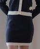 SELITIO Women'S Line Point Soft Knit Skirt Navy