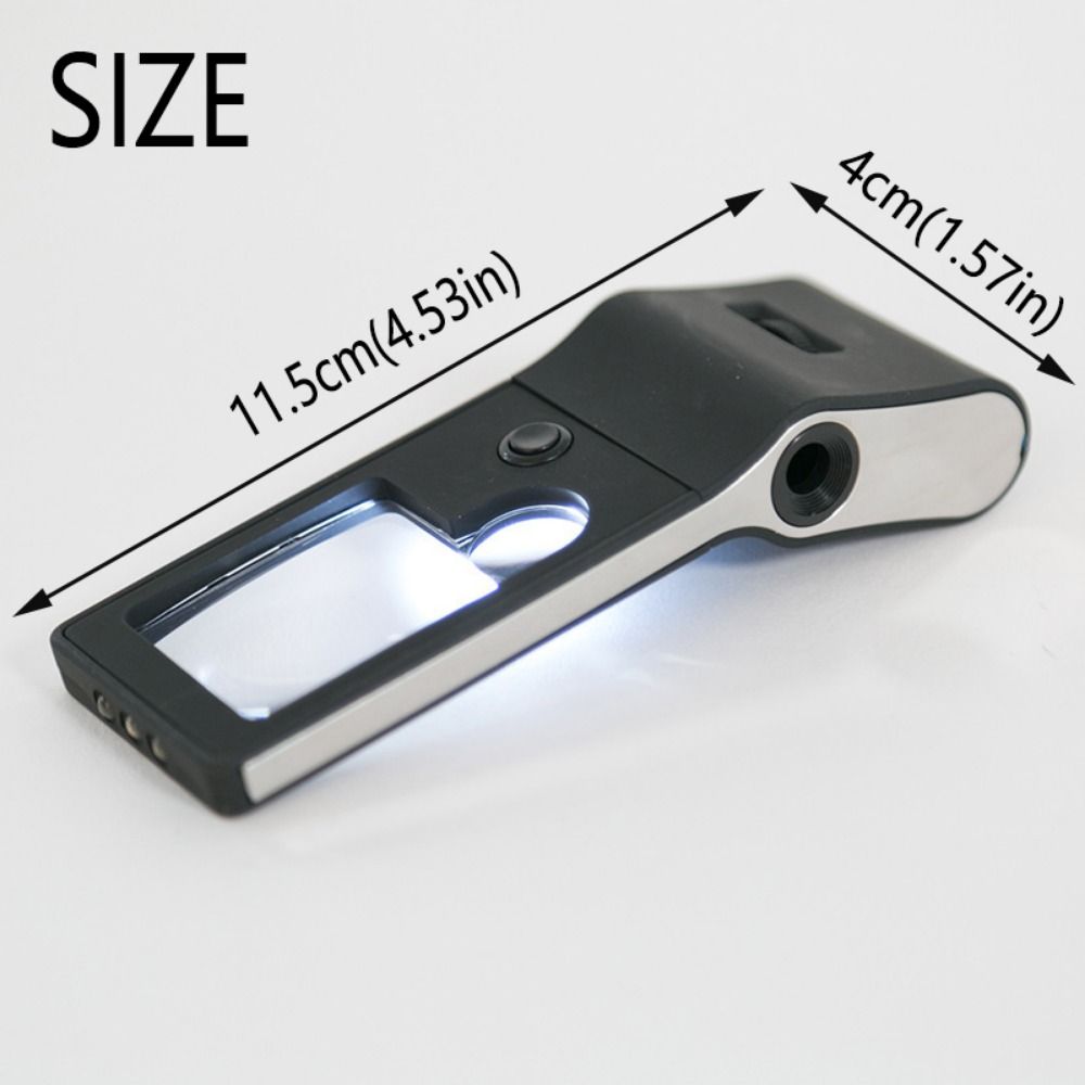 Battery Powered 3X Magnifying Glass Handheld Reading Magnifier  Optical Instruments
