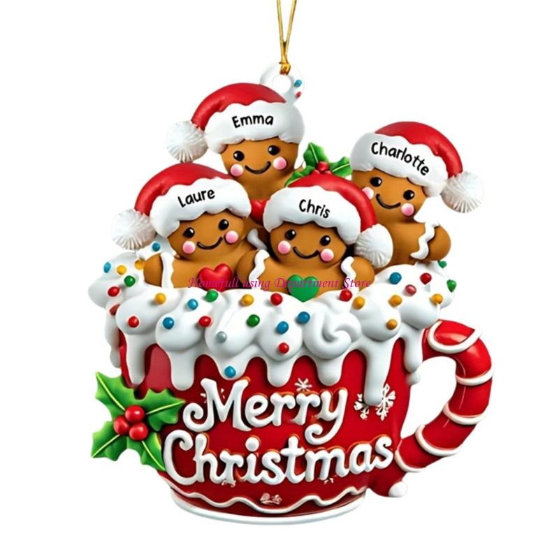 Acrylic Gingerbreads Man And Christmas Tree Hanging Ornaments For Festival Holiday Homes Party Decoration