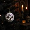 Cemetery Theme Party Accents 9PCS Halloween Ornaments for Tree, Skull/Black Cat/Pumpkin Decorative Balls, Indoor Background Supplies Vintage