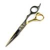 FCG-98 Black Gold Hairdressing Scissors: Tiger Head Cover, Straight & Serrated Shears, Thinning Shears for Salons