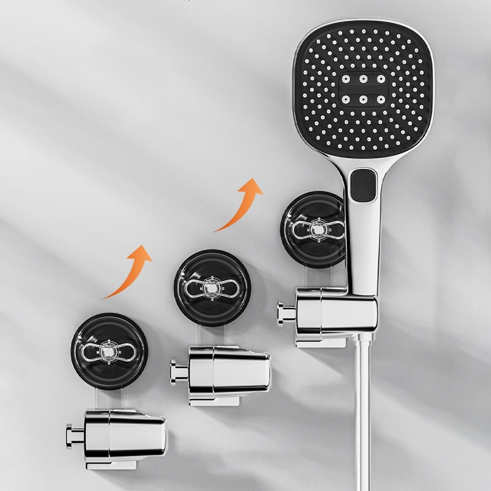 No Drill Showerhead Bracket With Hanger Hooks Adjustable Nozzle Stand  Bathroom Accessories