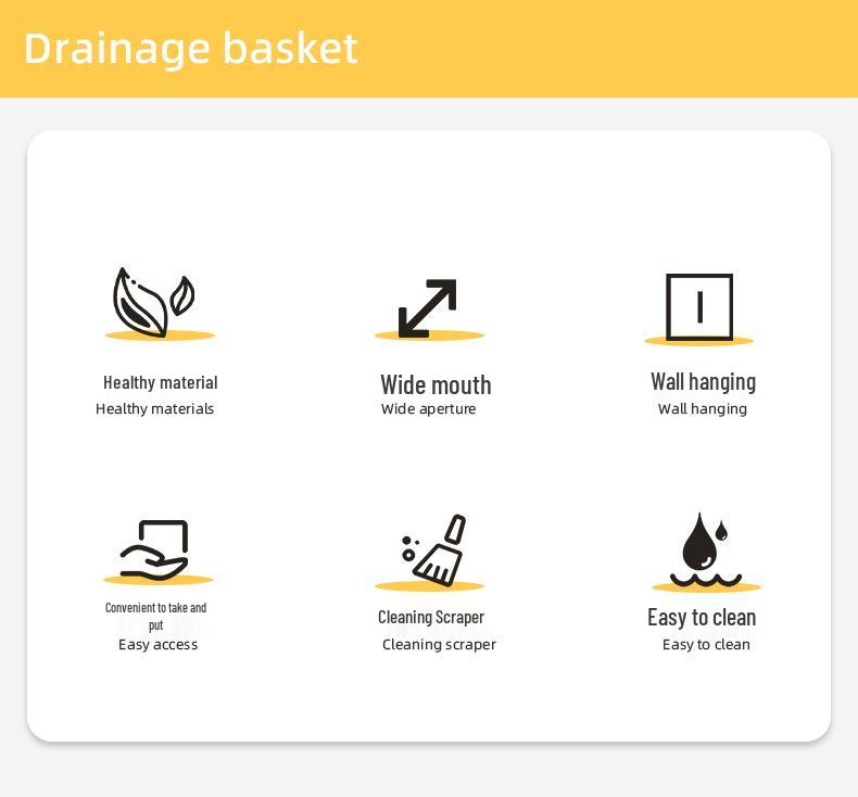 Wall-Mounted Kitchen Trash Can with Scraper - Wet Garbage Storage Bin for Cabinet Doors