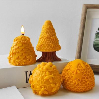 Bee Cylinder Silicone Mold Cylinder Soap Mold 3D Candle Mould Quick Release Casting Home Decoration Animal Resin Art For Fondant