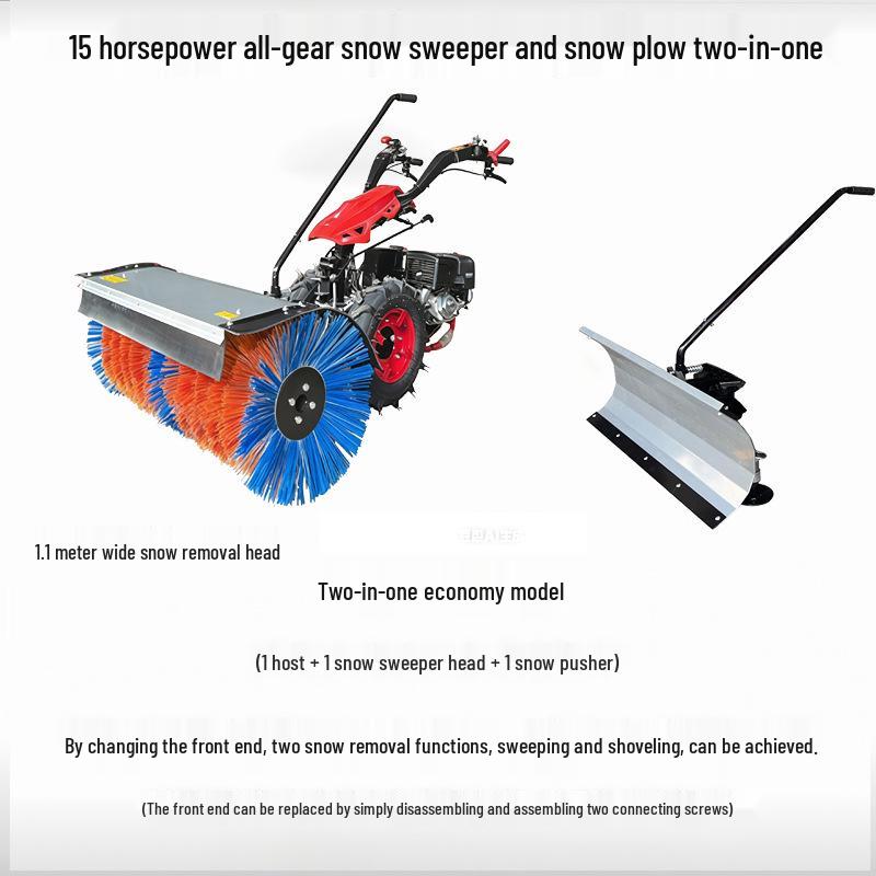 Snow Sweeper: 15HP Compact Push Snow Remover for Home and Property