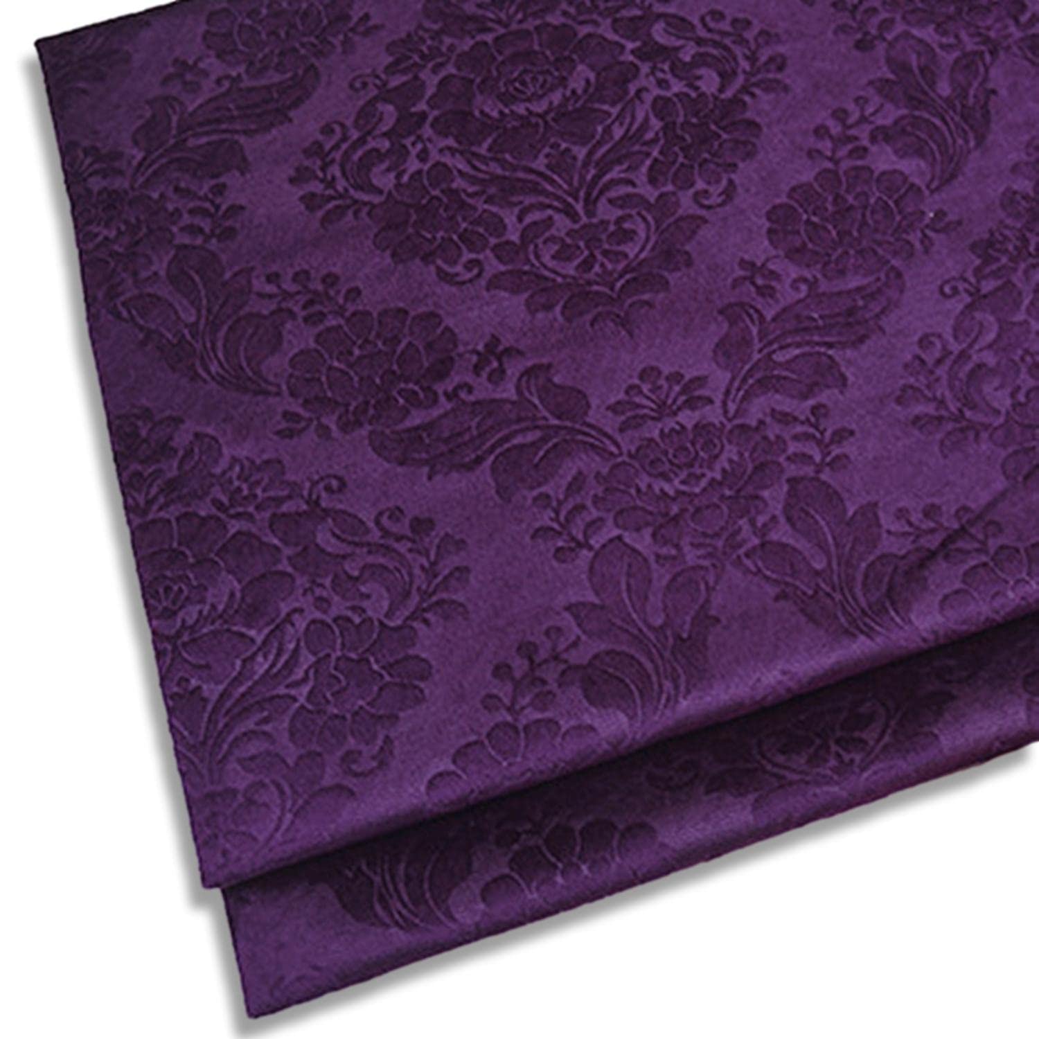 

moonfarm European Jacquard Velour Available in 7 Approximately x Floral for Crafts Fabric, Colors, 1.5m 2m, Pattern, (Purple) фіолетовий