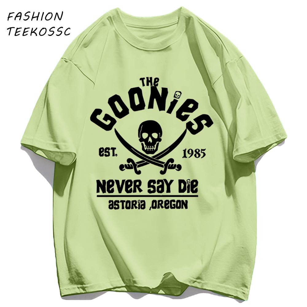 The Goonies Skeleton Printing Mens Basics T Shirts AllMatch Cotton TShirt Colour Summer Clothing Oversize Crewneck Sportswear