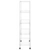 5 Shelf Mobile Storage Rack with Casters 75 x 35 x 155 cm Chrome Finish 250 kg Capacity