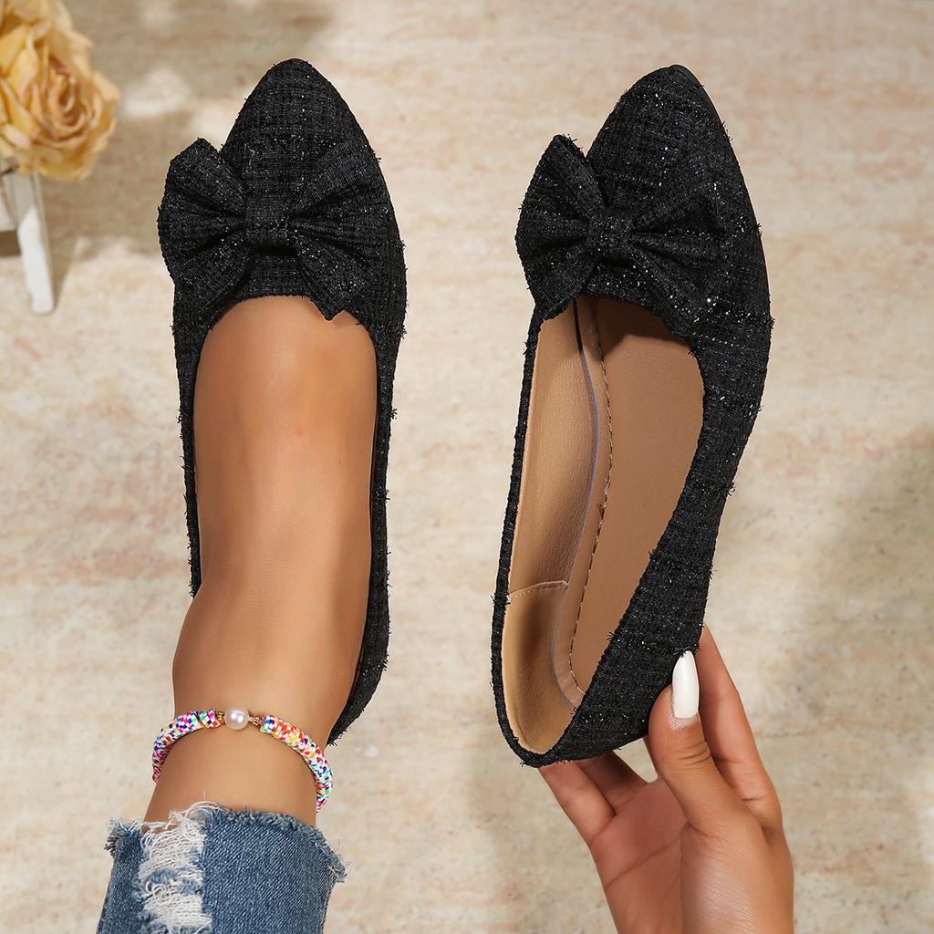 Mode Frühling Damen Ballerinas 2025 Neuer Trend Übergröße Schuhe Damen Bequeme Outdoor Sneaker Damen Schleife Weiche Sohle Slipper