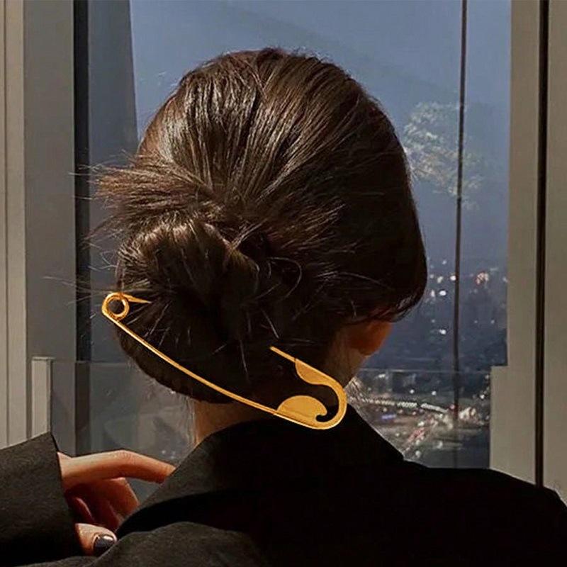 Kreative Sicherheitsnadel Metall Haarklammer Groß Haarklammer für Dickes Haar Mädchen Tägliche Mode Frisur Accessoire