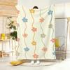Beige Yellow Background Colorful Flower Vine Flannel Blanket For Boho Bedroom Decor Soft Warm Throw Blanket Accent