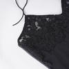 Sexy Lace Patchwork Spaghetti Strap Halter Dress - European & American Style, Slimming, See-through, Pure Color, Short Party Dress.