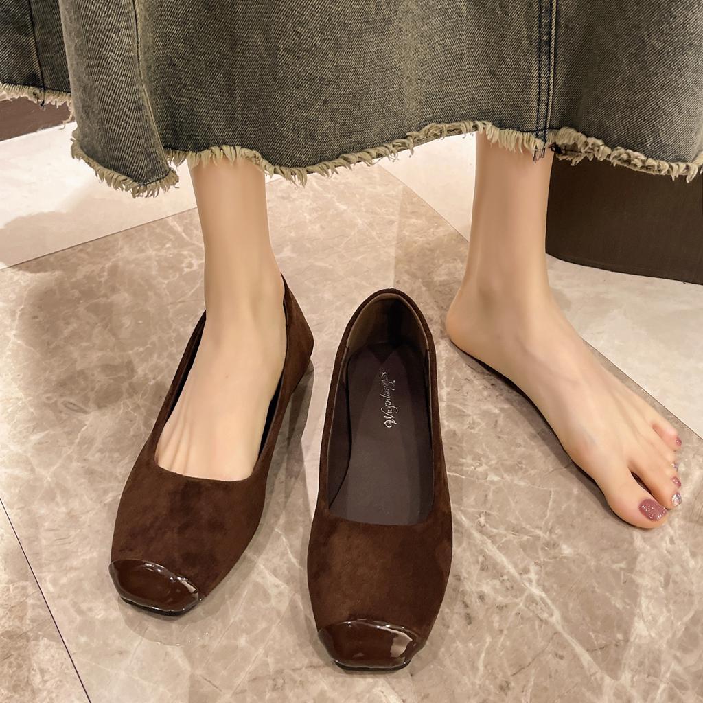 Flat-bottomed temperament apricot single shoes spring and autumn 2025 new summer gentle