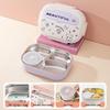 Boîte à lunch Bento pour enfants, à couvercle rabattable, en acier inoxydable 316, compatible micro-ondes, avec compartiments pour les aliments, à décorer soi-même et décorée de dessins animés.