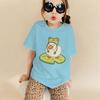 Duck In Frog Hat Cartoon Tshirts for Girl Boy Cute Duck Graphic Casual Tops Kawaii Animal Tee Cute Duck Design Toddler Wear
