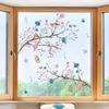 1Pcs Watercolor Colorful Flowers Self Adhesive Windows Stickers For Living Room Decor Bedroom Decoration Kids Room Glass Decals