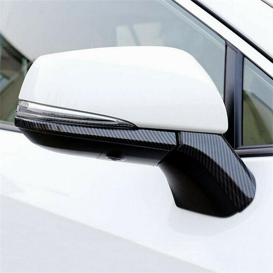 Exterior Side Rear View Mirrors Cover Trim For Toyota RAV4 2019-2021 Left-hand-driver Carbon Fiber Style
