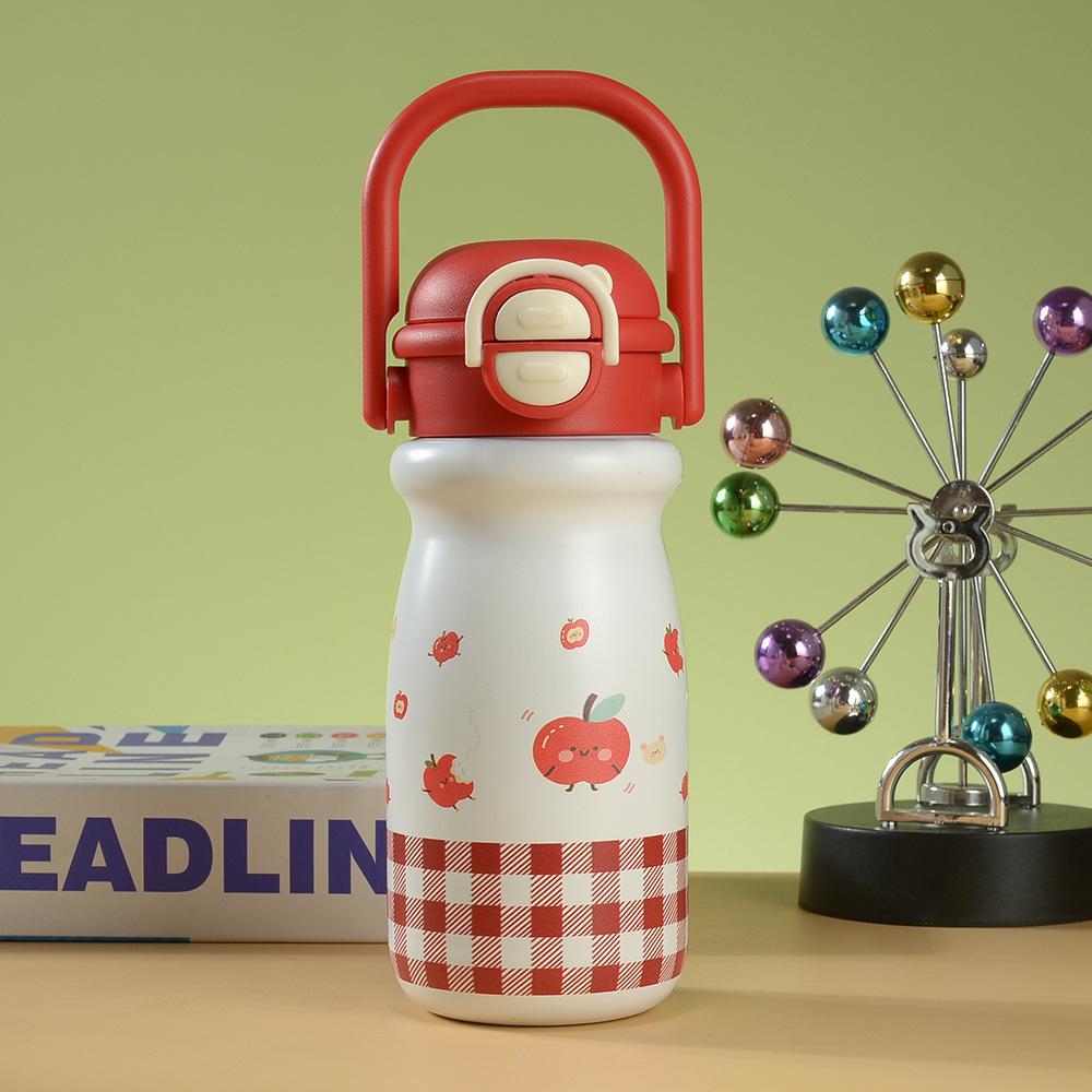 Children's 316 Stainless Steel Insulated Straw Cup - Cute Cartoon Design, Large Capacity, Portable & Durable
