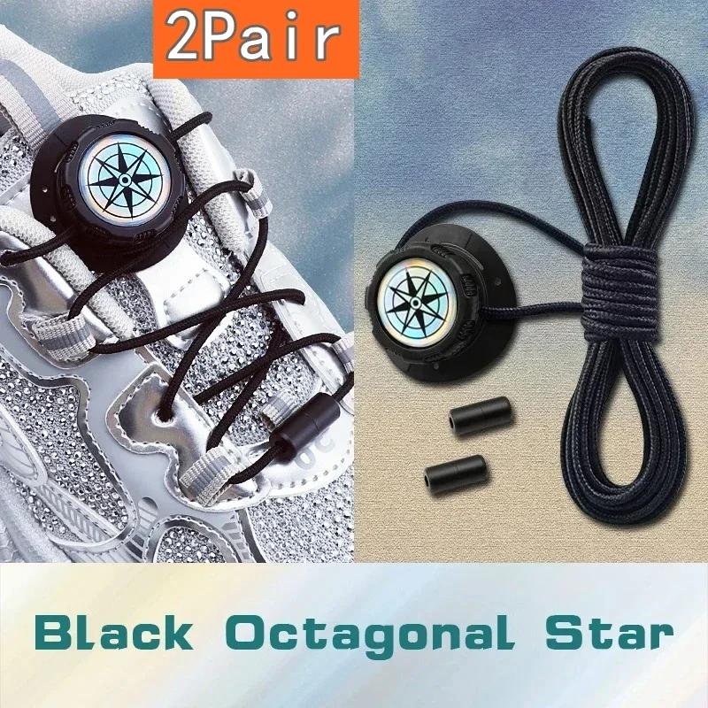 Install Simple Swivel Buckle Laces Automatic Shoelaces Without Ties Unisex Thick Rope Tennis Sneakers Shoelace Shoe Accessories