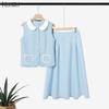 ZANZEA Women Sleeveless Vest Tops and Skirts Casual Two Piece Suit Sets