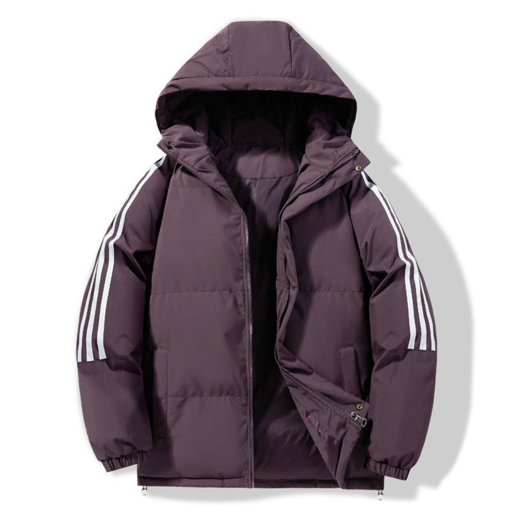 New winter hooded men's cotton clothes thickened warm cotton-padded clothes couple three-stripe fashion casual jacket