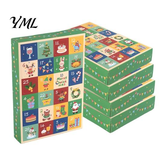 Surprise Toy Gift Set 5Pcs 24-Day Christmas Advent Calendar Box, Blank Box with Pull-Tab Windows, Countdown Container, Holiday Party Favor Xmas