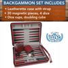 WE Games Burgundy Magnetic Backgammon Set with Carrying Strap Travel Size -