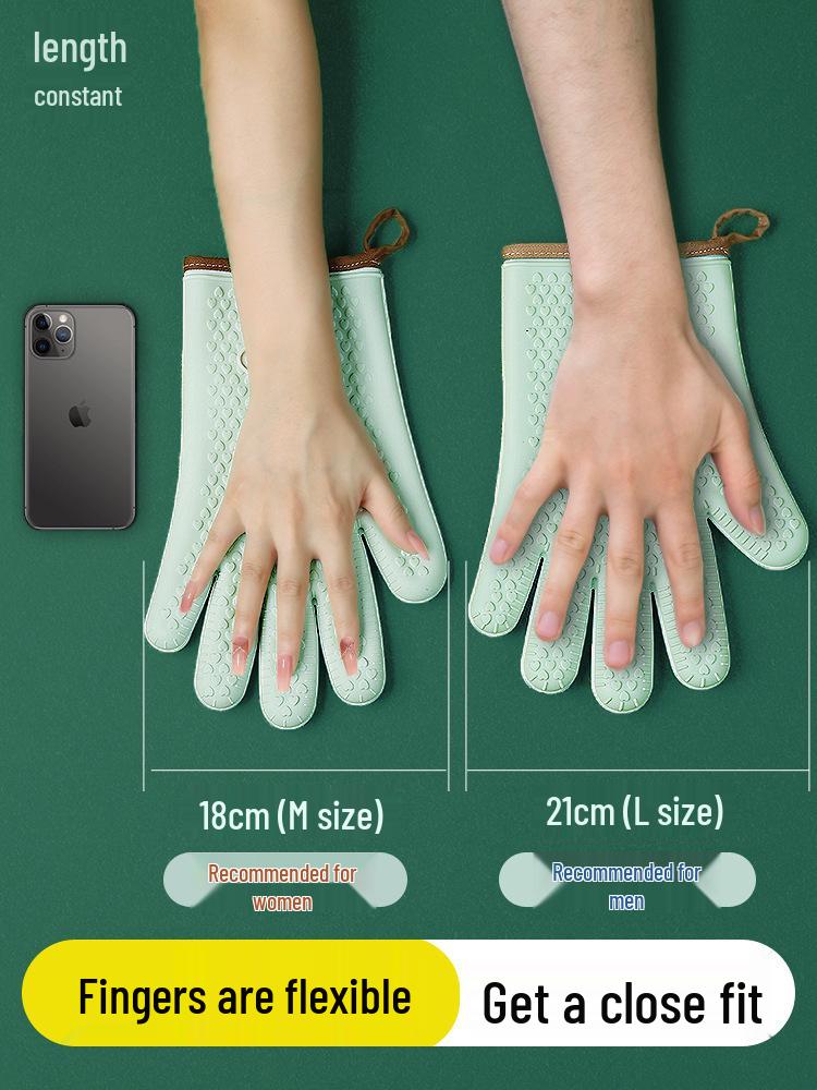 High-Temperature Resistant Silicone Oven Gloves - Non-Slip, Anti-Scald for Baking and Steaming