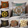 Classical Traditional DDharma Wheel Cushion Cover Throw Pillow Cover Hidden Button Durable Polyester Chair Cushion