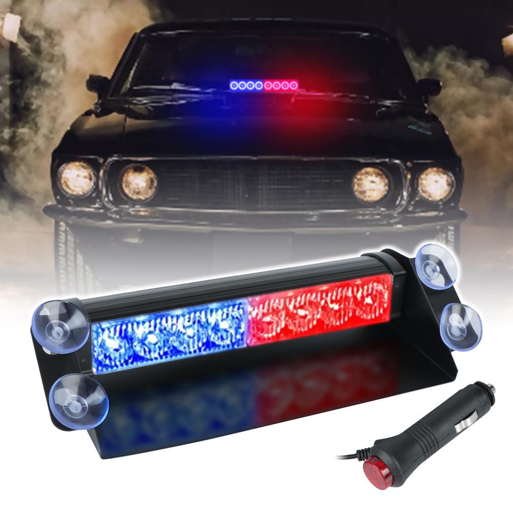 12V Car Flashing Warning Lights LED Police Strobe Lamps DRL Day Running Interior Windshield Suction Truck Automotive Accessories