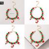 Christmas Bell Beaded Bracelet With Santa Claus Charm For Holiday Gift Giving