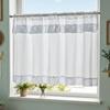 Sheer Window Valance, Short Curtain with Rod Pocket, Light Filtering Valance Curtain for Basement Kitchen Bedroom Window Cabinet