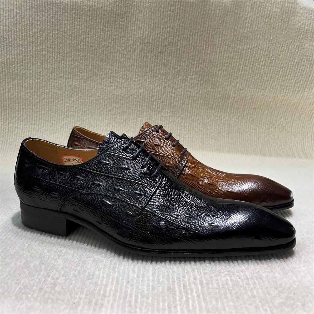 New Single Shoes Business Men'S Shoes Men'S Dress Pointed Derby Shoes Guangzhouhandmadeshoes