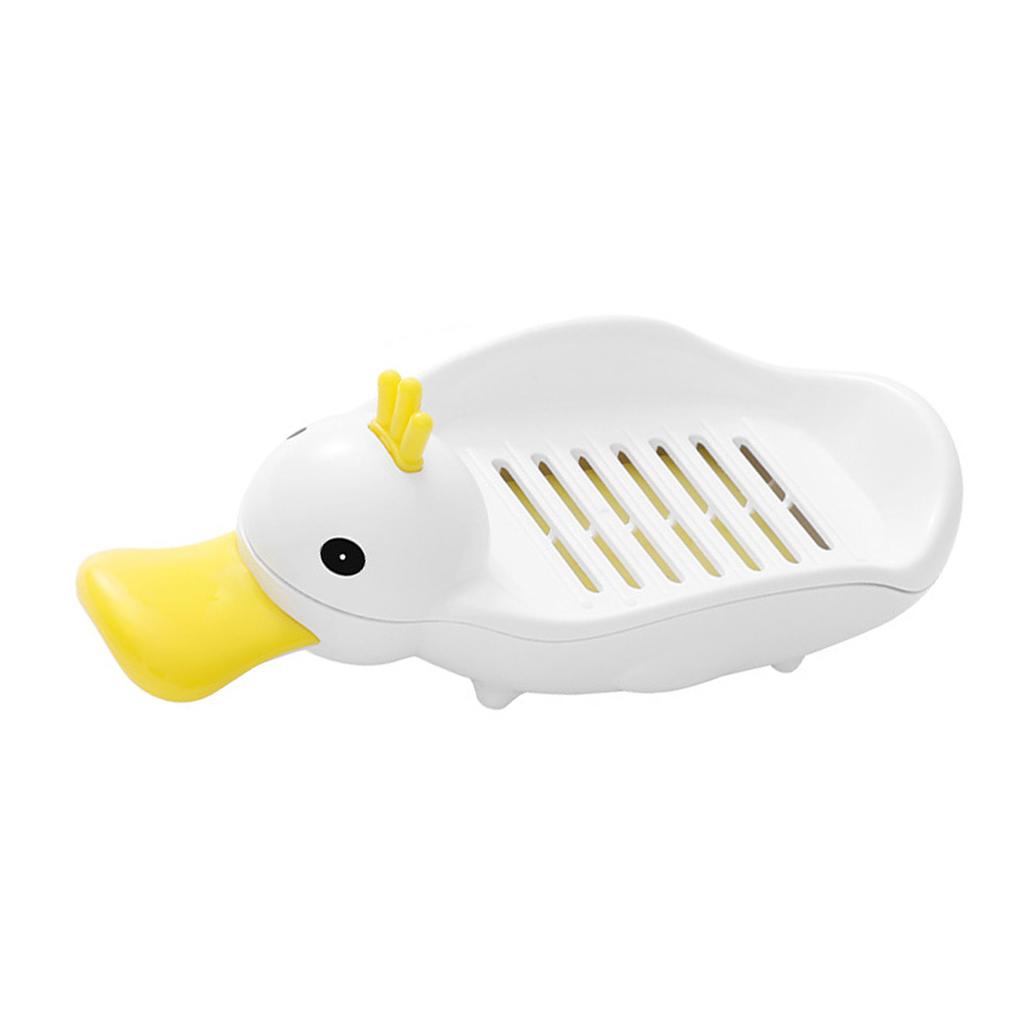 Duck Soap Dish Household Cartoon Double Drain Yellow Duck Shape Soap Rack for Bathroom