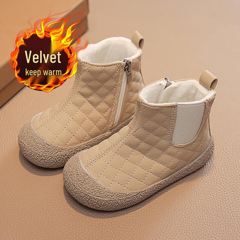 Kids' Winter Velvet Boots: Soft, Warm, Double Cotton Martin Boots with Comfortable Sole for Boys and Girls