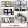 Metal Cube Shelf, Adjustable Cube Cabinet for Clothes, Books, Toys, Flexible, 109L x 37W x 109H cm, Black