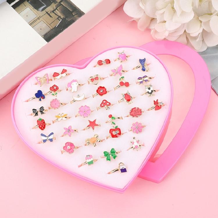 36 Pieces Kids Adjustable Rings Set Comfortable and Safe Finger Jewelry for Dress Up Imagination Boosting Accessories
