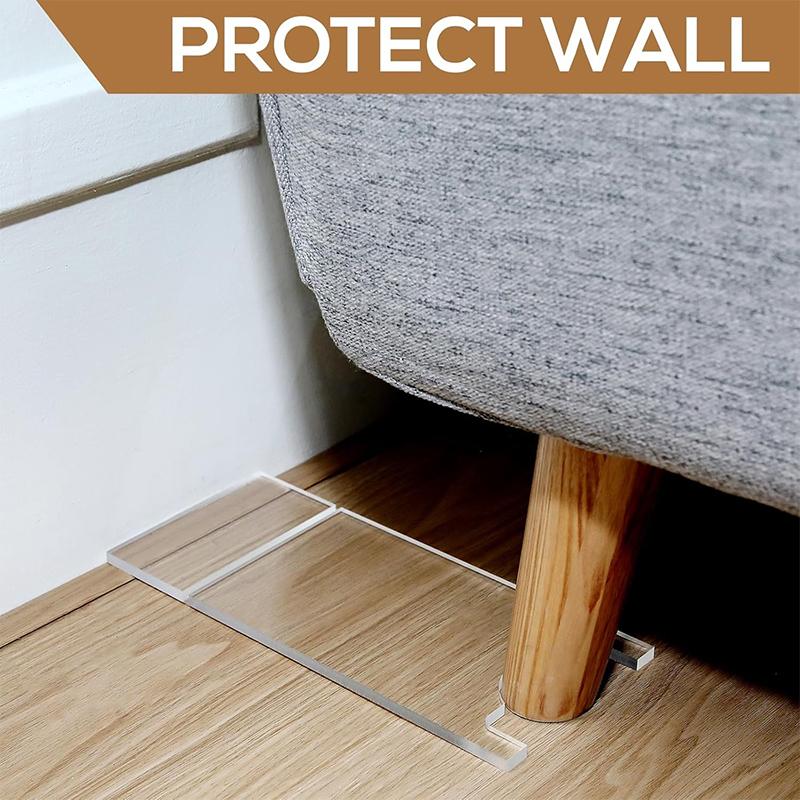 Parador de Sofá e Cama Transparente 1/2 Peças Espaçador de Parede Universal Ajustável Para Móveis Impede o Deslizamento e Protege as Paredes Seguro Contra Fogo