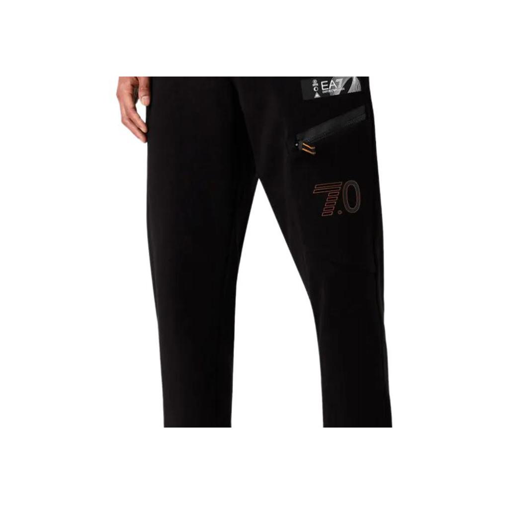 Emporio Armani EA7 SS24 Lace Letter Logo Casual Pants Men Bottoms Black 3DPP12-PJEQZ-1200