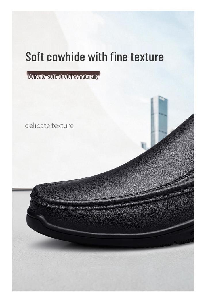 Men's Formal Leather Slip-On Loafers - New Style, Large Size, Versatile & Fashionable Dad Shoes