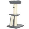 Cat Tree Tower with Scratching Posts, Pad, Bed, Toy Ball-Dark Grey