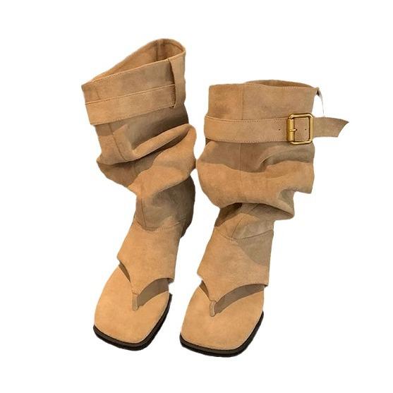 Grape Mother 2025 Autumn and Summer New Fashion Toe Cool Boots Casual Style Korean Version Versatile Women's Boots Single Breathable Boots