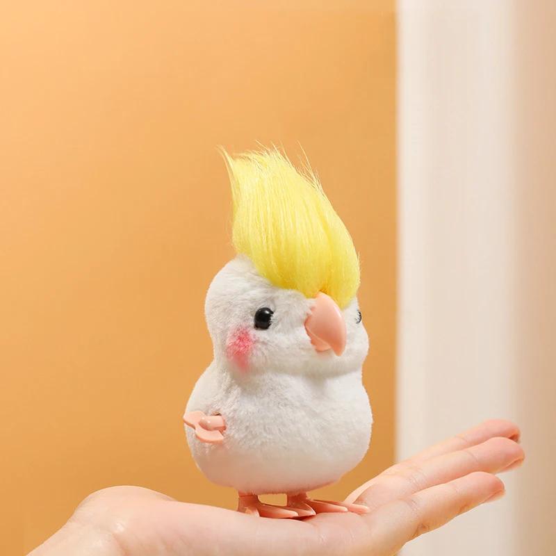 1pcs Animals Toy Kids Boy Girl Cute Wind Up Jumping Chick Plush Stuffed Animals Chick Clockwork Walking Toys Children Fun Gifts