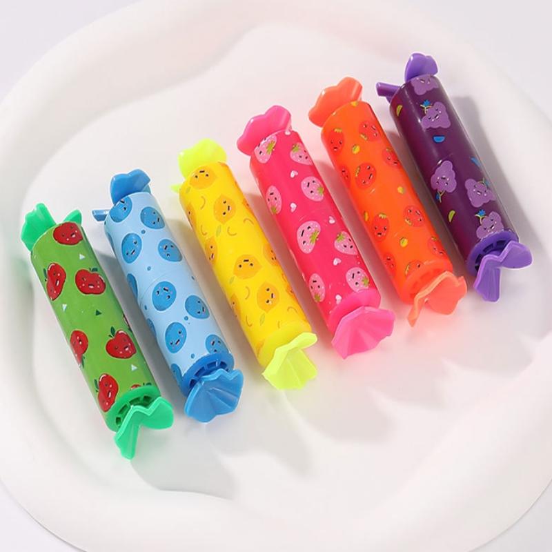 6 Stuks Kleurrijke Mini Markeerstift Snoep Pastel Markeerstift, Schattige Vlakschuin Punt Markeerpen, Feest Verjaardag Tekenen Poster Dagboek