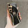 Gold M-Design 2D Phone Case for Samsung S26 S25 S24 S23 S22 S21 S20 A56 A36 A16 - Golden Glass Protective Cover