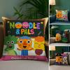 Cartoon Noodle & Pals Kissenbezug Sofa Wohnzimmer Schlafzimmer Beidseitiger Druck Quadratisches Kissen Nickerchen Kissenbezug